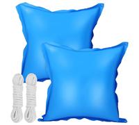 2 Pièces Oreiller de Piscine Épais en PVC Bleu avec Corde | Hivernage pour Piscine hors Sol, Couture Renforcée et Étanche, pour Parois et Bassin, Gonflage Facile