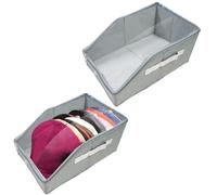 2 pièces Organisateur de Casquettes Boîte de rangement pour casquettes de baseball avec fenêtre transparente Peut contenir jusqu'à 24 Caps 37,6x23,6x17,5 cm