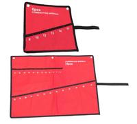 2 Pièces Organisateur de Douilles en Tissu Rouge à Outils | Pochette Enroulable à Compartiments, Rangement Léger, Facile à Nettoyer, pour Coffre et Atelier