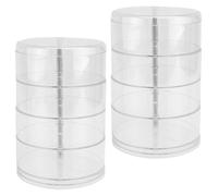 2 Pièces Organisateur de Maquillage Rotatif Multi Niveaux en PS | Boîte Transparente, Accès Facile sur Comptoir de Salle de Bain, Usage Professionnel, Rangement Polyvalent