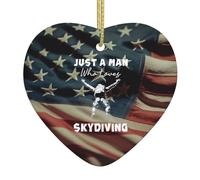 2 Pièces Ornement De Noël Juste Un Homme Qui Aime Le Parach Pour 7.6CM | Pendentifs Décoration Détachables Ornements D'Arbre De Noël Pour Fête
