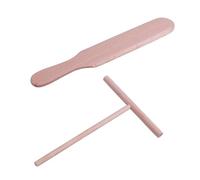 2 Pièces Outil à Crêpes en Bois, Khaki, Cuisine | Spatule et Racloir, Usage Facile et Polyvalent, Résiste à Déformation, Maison et Restaurant