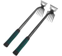 2 Pièces Outil D'arrachage de Mauvaises Plantes en Acier à Bêche | Vert, Usage Maison et Agricole, Désherbage Manuel, Large Portée, Robuste et Solide