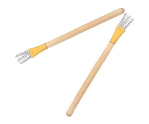 2 Pièces Outil de Poterie Brosse Fil Métallique | Texture Précise, Manche Bois Ergonomique, Nettoyage de Surface, pour Modelage Céramique et Polymère