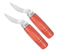 2 Pièces Ouvre-noix Tropical en Acier Inoxydable à Manche en Bois | Usage Manuel Portable, Nettoyage Facile, pour Jeunes Noix Tropicales, Chefs Spécialisés et Vendeurs Ambulants