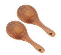 2 Pièces Palette à Riz en Bois de Teck pour Cuiseur | Surface sans Vernis, Toucher Lisse, Texture Naturelle, Adaptée aux Casseroles Antiadhésives et Cuisines Familiales