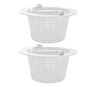 2 Pièces Panier de Skimmer de Piscine Poignée, Plastique ABS Blanc | Capture des Débris, Grosse Capacité, pour Piscine hors Sol et Préfiltre de Pompe