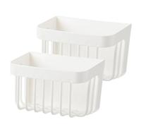 2 Pièces Panier Mural de Rangement sans Perçage pour Salle de Bain | Grosse Capacité, Usage Intérieur, Affiche Petits Objets, Pose Simple, sans Traces Laissées