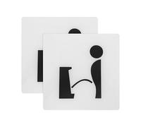 2 Pièces Panneau de Toilettes Hommes en Acrylique | Symbole D’urinoir Visible, Résistant à L’humidité la Décoloration, pour Entrée Sanitaire Publique