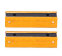 2 pièces Panneau réfléchissant rectangulaire marqueur de Goujon de Route Haute visibilité Avertissement de sécurité en Plastique Durable pour Les autoroutes Rues Villages 18x5x4 cm (Double Yellow)