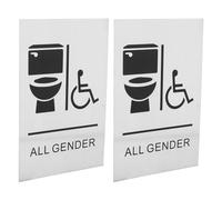 2 Pièces Panneau Toilettes Accessibles Personnes Symbole | Alliage d Aluminium, Finition Mate Antireflet, Bords Lisses Arrondis, Usage Business et Hôpitaux