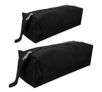 2 Pièces Paquet à Outils Noir en Tissu Oxford, Ferm et ure Éclair | Rangement Raisonnable, Résistant à Saleté, Facile à Transporter