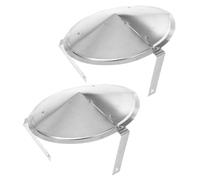 2 Pièces Pare-cheminée Rond en Métal Galvanisé | Argenté, Forme Conique Moderne, Protège Pluie et Neige, pour Conduit Rond, Sortie de Toit et Foyer