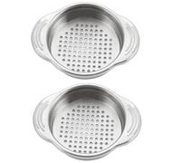 2 Pièces Passoire à Conserves Multifonction en Acier Inoxydable | Filtrage de L’eau, S’ajuste Fermement au Bord du Bocal, Poignée, la Cuisine, Argenté
