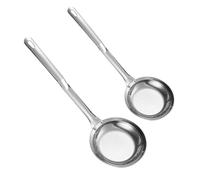 2 Pièces Passoire à Mailles Fines en Acier Inoxydable, Long Manche | Filtration Fine, Design Ergonomique, Facile à Nettoyer, Argenté, pour Cuisson, Friture, Soupe, Lait de Soja