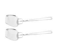 2 Pièces Passoire Cuisine en Acier Inoxydable à Mailles Écumoire | Louche Plate, Séparation Huile et Résidus, Surface Lisse, pour Fondue Cuisine Professionnelle