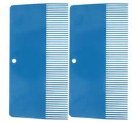 2 Pièces Peigne Grattoir à Peinture Texturée Bleu en Plastique | Poignée Ergonomique, Espacement des Dents Précis, Motifs Linéaires Nets, pour Projets de Texture Murale