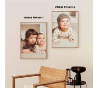 2 pièces Peintures sur canevas personnalisées avec photo, décoration murale, partagez des souvenirs, affiches d'art pour animaux de compagnie, famille et amis pour la maison, cadeaux personnalisés uni