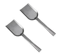 2 Pièces Pelle à Cendres de Charbon en Fer Argenté, Longue Poignée | Pelle de Nettoyage de Cheminée, Intégralement Moulée, Sûre et Laborieuse, Usage la Cuisine et Barbecue