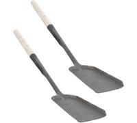 2 Pièces Pelle à Cendres de Cheminée à Long Manche en Fer et Bois | Portable, Solide, Facile à Nettoyer, pour Maison et Jardin, Cendres de Charbon et Terre