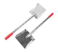 2 Pièces Pelle à Cendres pour Poêle à Long Manche en Fer Noir | Nettoyage Précis du Foyer, Structure Métal Légère, Prise en Main Facile, pour Cheminée, Plage et Sol