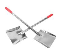 2 Pièces Pelle à Charbon à Main en Métal Long Manche Noir | Outil Cheminée, Usage Jardin et Plage, pour Terre et Sable, Construction Fer et Plastique