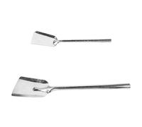 2 Pièces Pelle à Charbon Renforcée en Acier Carbone | Pelle Multifonction pour Cendres, Intérieur et Extérieur, Argenté, Usage sur Débris et Laitier, Rangement Facile