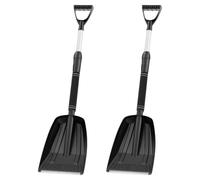 2 Pièces Pelle à Neige Télescopique, Manche Détachable, Noir | Alliage, EVA, Aluminium et ABS, Poignée Antidérapante Ergonomique, Usage Allée et Chemin