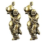 2 Pièces Pendentif Décoratif Bouddha Maitreya en Laiton Vintage | Petit Ornement Rétro, Accessoire DIY à Suspendre, Style Chic, Couleur Or, Pièce Décorative