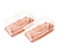 2 Pièces Perforatrice à Deux Trous Portable et Compacte | Facile à Ranger, Alliage D'aluminium et Plastique, Forme Rectangulaire, Usage Bureau et Étude