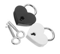 2 Pièces Petit Cadenas Cœur en Alliage, Délicat, Clés | Design Simple, pour Boîte de Rangement et Casier, Format Compact, Facile à Transporter, Protège Vos Objets Couleur Aléatoire