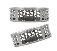 2 Pièces Petit Chauffe-théière en Acier Inoxydable | Plaque Ajourée de Fleur, Porte-bougie Chauffe-plat Intégré, Usage Lounge Cuisine, Argenté