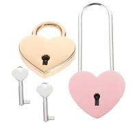 2 Pièces Petit Cœur en Alliage ormat Compact | Verrouillage , Protège Vos Objets, Design Délicat, pour Bagage, Boîte, Casier et Agenda
