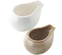 2 Pièces Petit Pichet à Lait en Céramique, Service Élégant | Surface Émaillée Lisse, Versement Précis, Vaisselle Réutilisable pour Restaurants, la Cuisine Maison, Boissons Chaudes