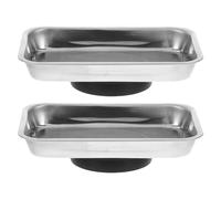 2 pièces Petit Plateau Magnétique pour Pièces en Acier Inoxydable, | Base Aimantée Compacte, Maintien des Vis et Rondelles, Rangement Pratique pour Mécaniciens sur Établi Professionnel