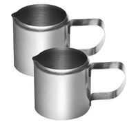 2 Pièces Petit Pot à Lait en Acier Inoxydable 46ml Argenté | Pot à Lait, Versement Pratique sans Éclaboussures, pour Sauce et Miel, Hôtels Bars, Design Moderne