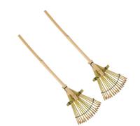 2 Pièces Petit Râteau de Jardin 19,6 Pouces Style Japonerie | Outil Léger, Tamisage du Sable et Nivellement Précis, Prise Confortable, pour Racines de Plantes