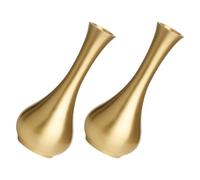 2 pièces Petit Vase Miniature en Métal Doré, Cache Pot Doré pour fleurs | Laiton à Col Étroit, Format 11x4,8x4,8cm, Accent Moderne pour Table, Salon, Bureau ou Compositions Végétales