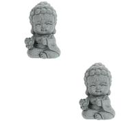 2 pièces Petite Statue de Bouddha en Résine 5,6x3,8x3cm pour aquarium | Décor Discret, Finition Paisible et Soignée, pour Plantes Aquatiques, Gravier et Ambiance Spirituelle