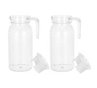 2 Pièces Pichet à Eau en Plastique Transparent 1 L avec Couvercle | 1000 Ml, Incassable et Portable, Format Réfrigérateur, Usage Maison et Pique-niques
