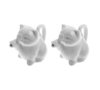 2 Pièces Pichet à Lait en Céramique Chat 50ml Blanc pour Café
