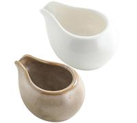 2 Pièces Pichet à Lait Japonerie en Céramique, Bec Créatif | Finition Lisse, Nettoyage Facile, Design Polyvalent, Petit Récipient pour Café, Lait, Sirop, Service