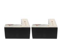 2 Pièces Pieds de Meuble en Bois en L, , Noir, 3 Pouces | Installation Prépercée, Design D’angle, pour Canapés Modulaires et Bases de Fauteuils, Usage Maison