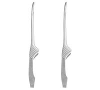 2 pièces Pince à Barbecue en Acier Inoxydable 24x3x1,5cm antidérapante | Prise Précise, Manche Long D’Une Seule Pièce, pour Grillades, Buffet, Saucisses et Salades