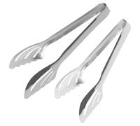 2 Pièces Pince à Barbecue en Acier Inoxydable, Longue, Légère | Poignée Ergonomique, Mâchoire Ajourée, Usage Restaurant et Grillades, Finition Lisse, Service Moins Gras