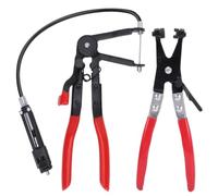 2 Pieces Pince a Collier Durite, Pince à Collier de Durite avec Câble Flexible et Mâchoire Droite, Système de Verrouillage, Outil de Montage et Démontage pour Automobile