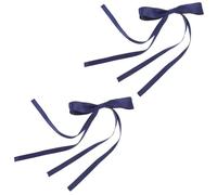 2 Pièces Pince à Nœud Cheveux Bleu, Style Élégant | Polyester et Fer, Usage Solide et Anti-déformation, Facile à Poser, pour Bals, Anniversaires