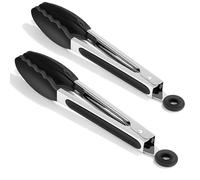 2 Pièces Pince Cuisine Professionnel 26 cm, Pince de Cuisine Résistant à la Chaleur, Pince Barbecue en Acier Inoxydable et Silicone Alimentaire, Idéale pour la cuisson, le barbecue