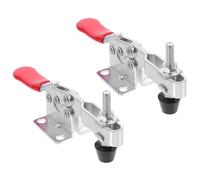 2 Pièces Pince de Poussée à Monter Soi-même Gh 201-b | Acier Zingué Rouge, Prise Facile et Pression Bas, Maintien Sûr pour Atelier et Montage