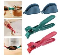 2 Pièces Pince Multifonctions Anti-Brûlure en Silicone, 1 Paire Épaissi Mini Silicone Gants Four, Robuste Pince Antidérapant Isolation Thermique, Pince pour Les Plats Chaud pour Cuisiner Barbecue
